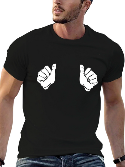 Thumbs Up Graphic Tee - Funny Novelty Shirt