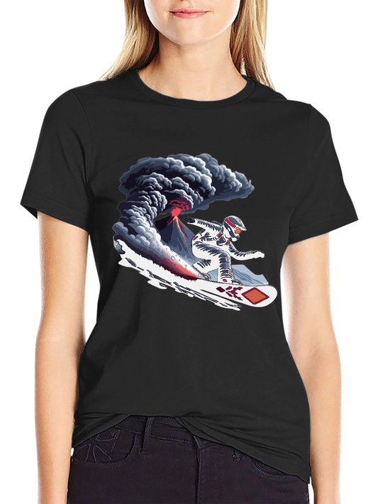 Volcano Snowboard T-Shirt - Extreme Sports Graphic Tee