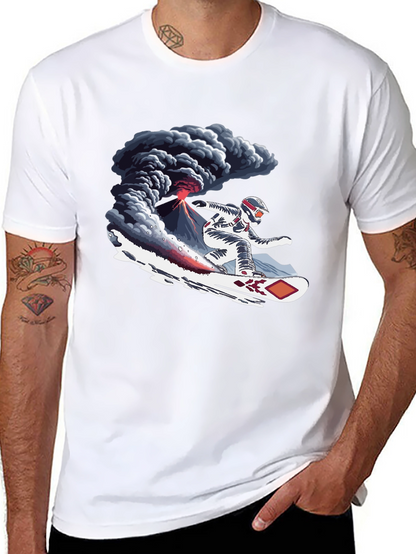 Volcano Snowboard T-Shirt - Extreme Sports Graphic Tee