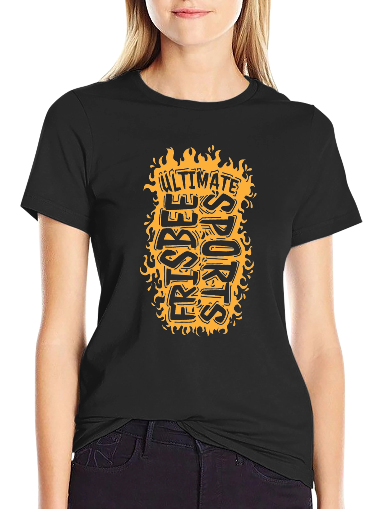 Ultimate Frisbee Sports T-Shirt - Black