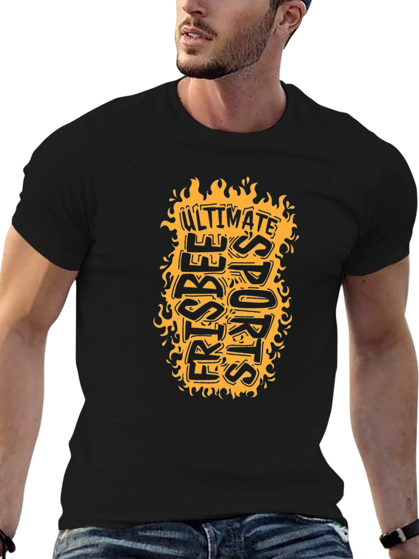 Ultimate Frisbee Sports T-Shirt - Black