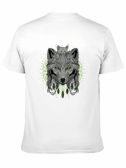 Wolf & Cat Graphic Tee - Black T-Shirt