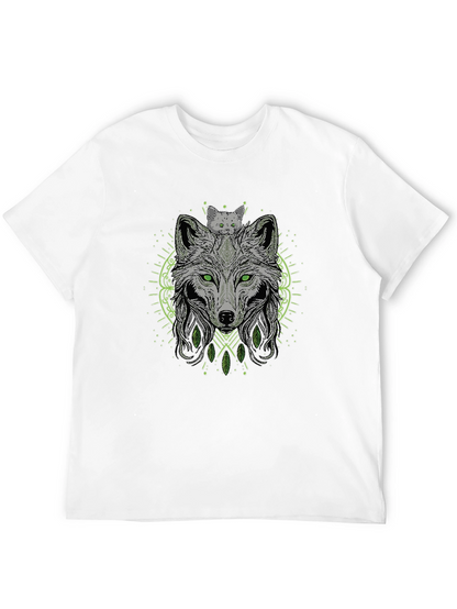 Wolf & Cat Graphic Tee - Black T-Shirt