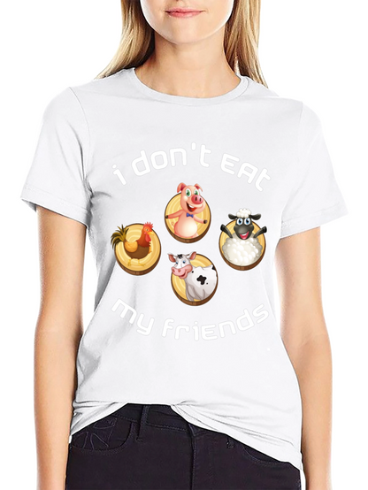 Vegan I Dont Eat My Friends Graphic Tee