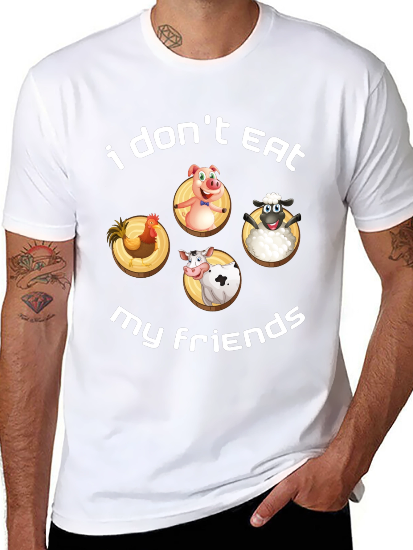 Vegan I Dont Eat My Friends Graphic Tee