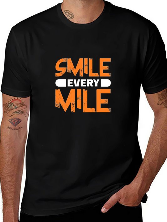 Smile Every Mile Graphic Tee - Motivational Design