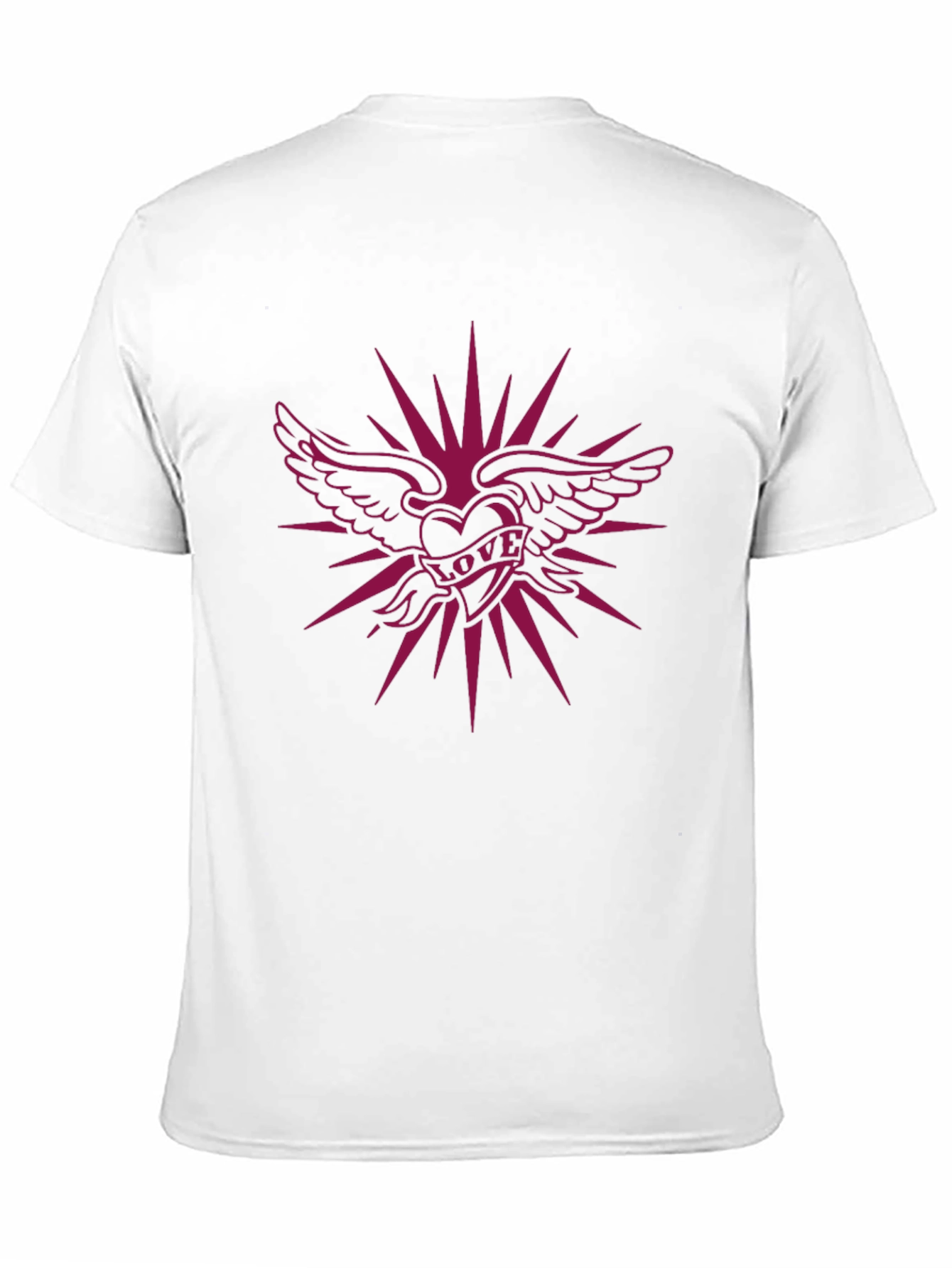 Winged Heart Love Graphic Black T-Shirt