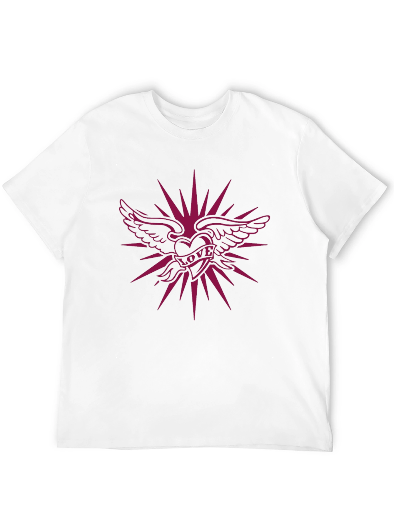 Winged Heart Love Graphic Black T-Shirt