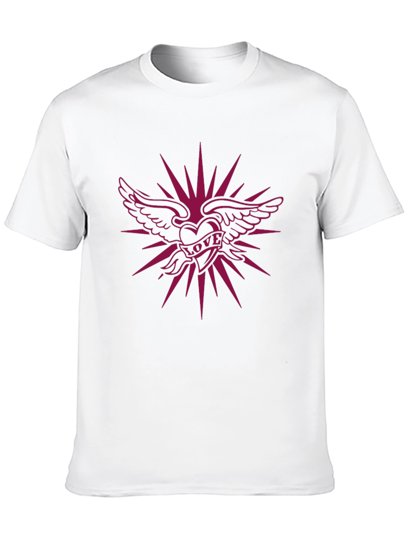 Winged Heart Love Graphic Black T-Shirt