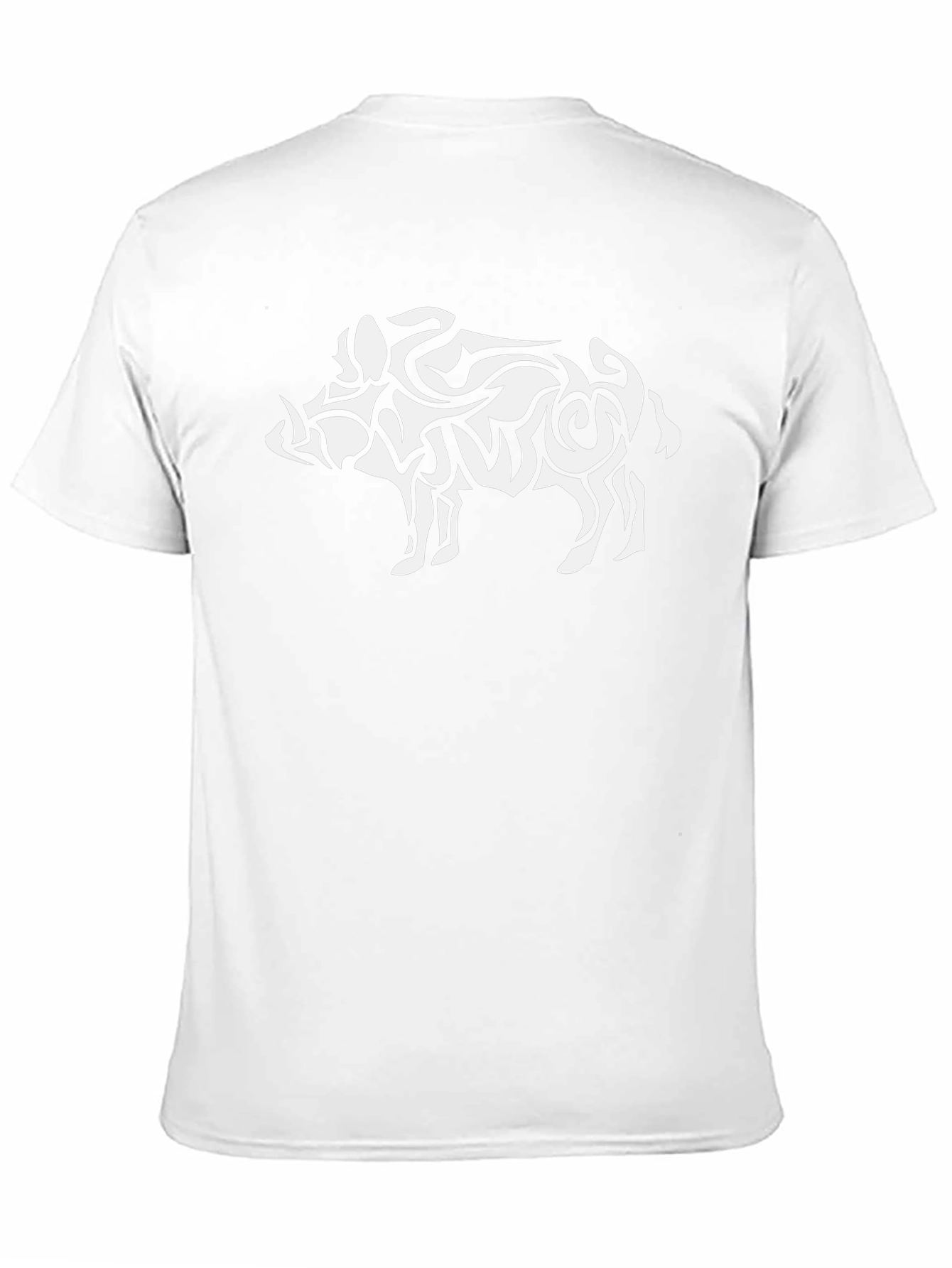 Tribal Boar Graphic Tee - Black Cotton T-Shirt
