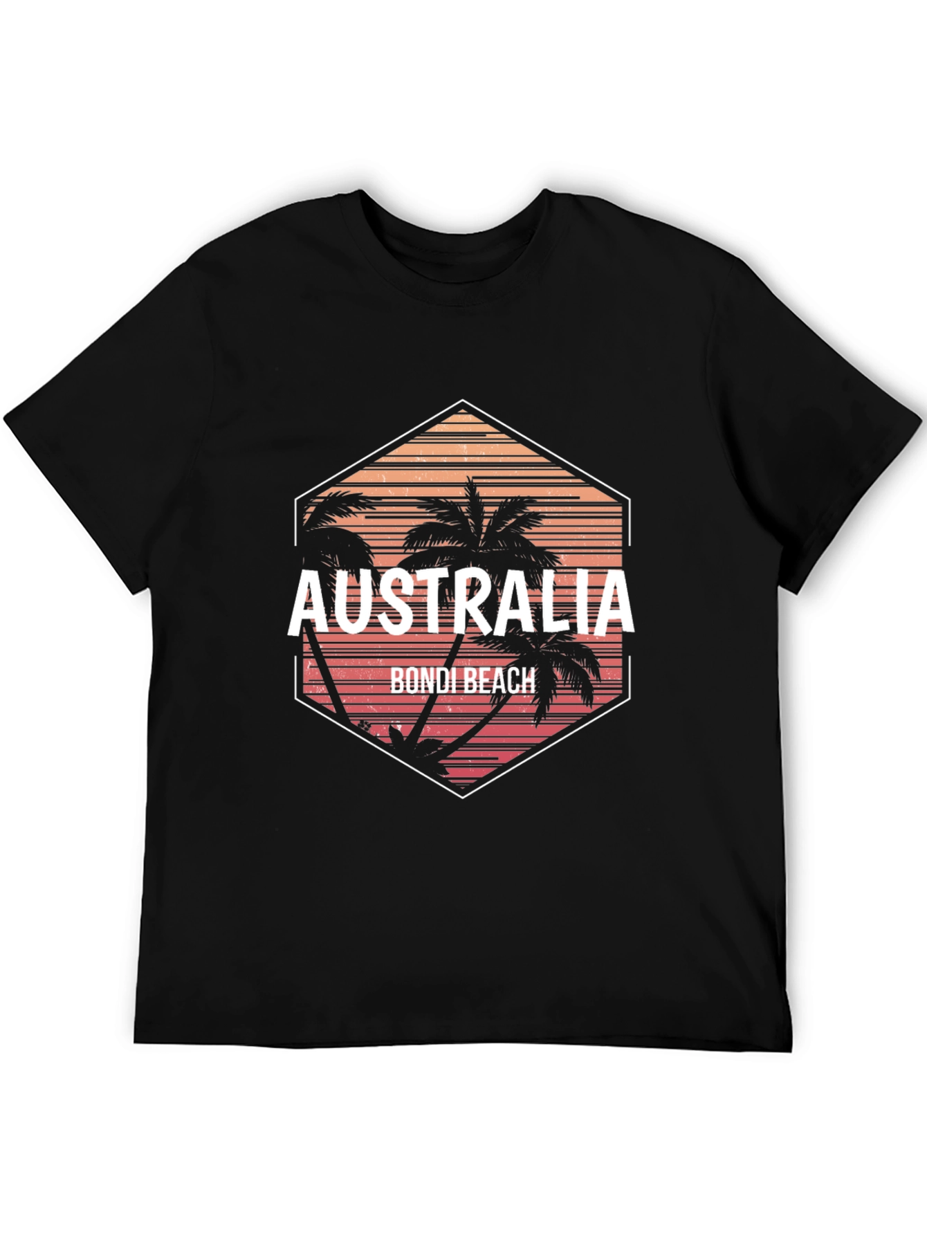 Australia Bondi Beach Graphic Tee - Black T-Shirt