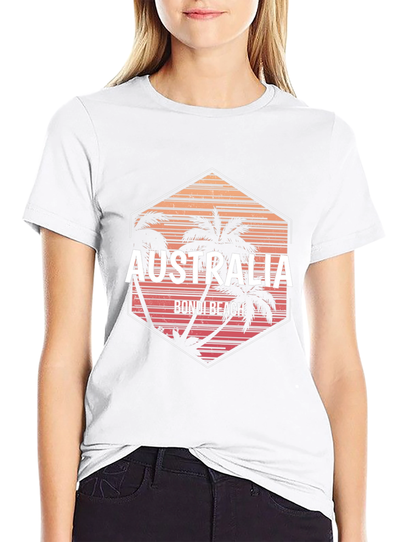 Australia Bondi Beach Graphic Tee - Black T-Shirt