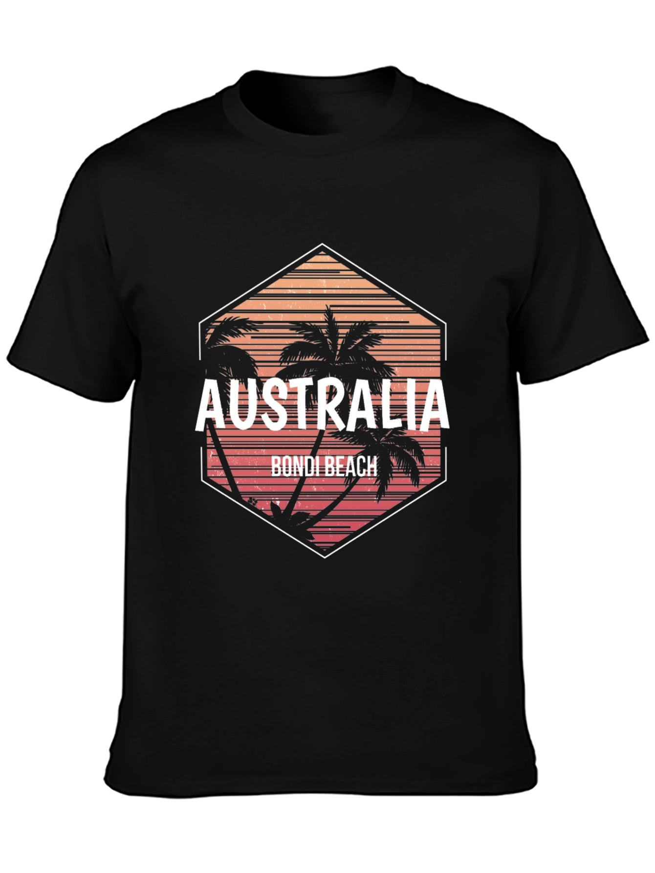 Australia Bondi Beach Graphic Tee - Black T-Shirt