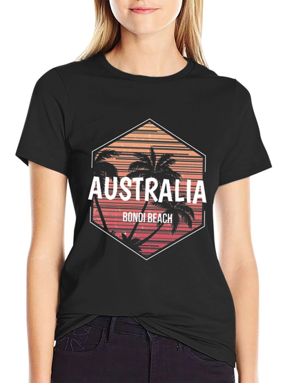 Australia Bondi Beach Graphic Tee - Black T-Shirt