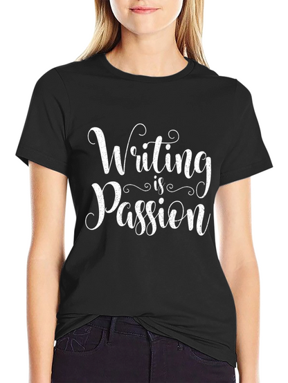 Writing is Passion T-Shirt - Black Cotton Tee