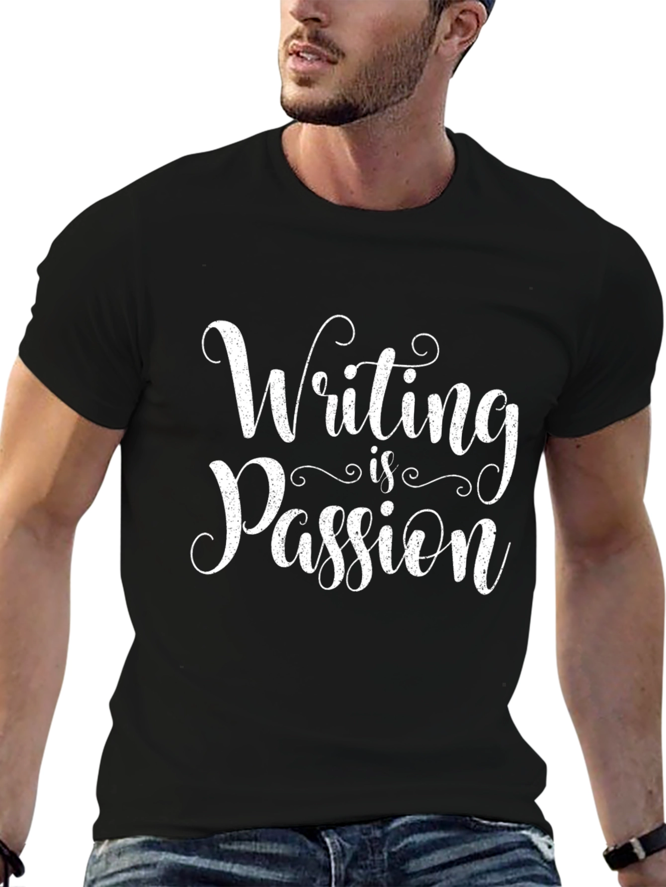 Writing is Passion T-Shirt - Black Cotton Tee
