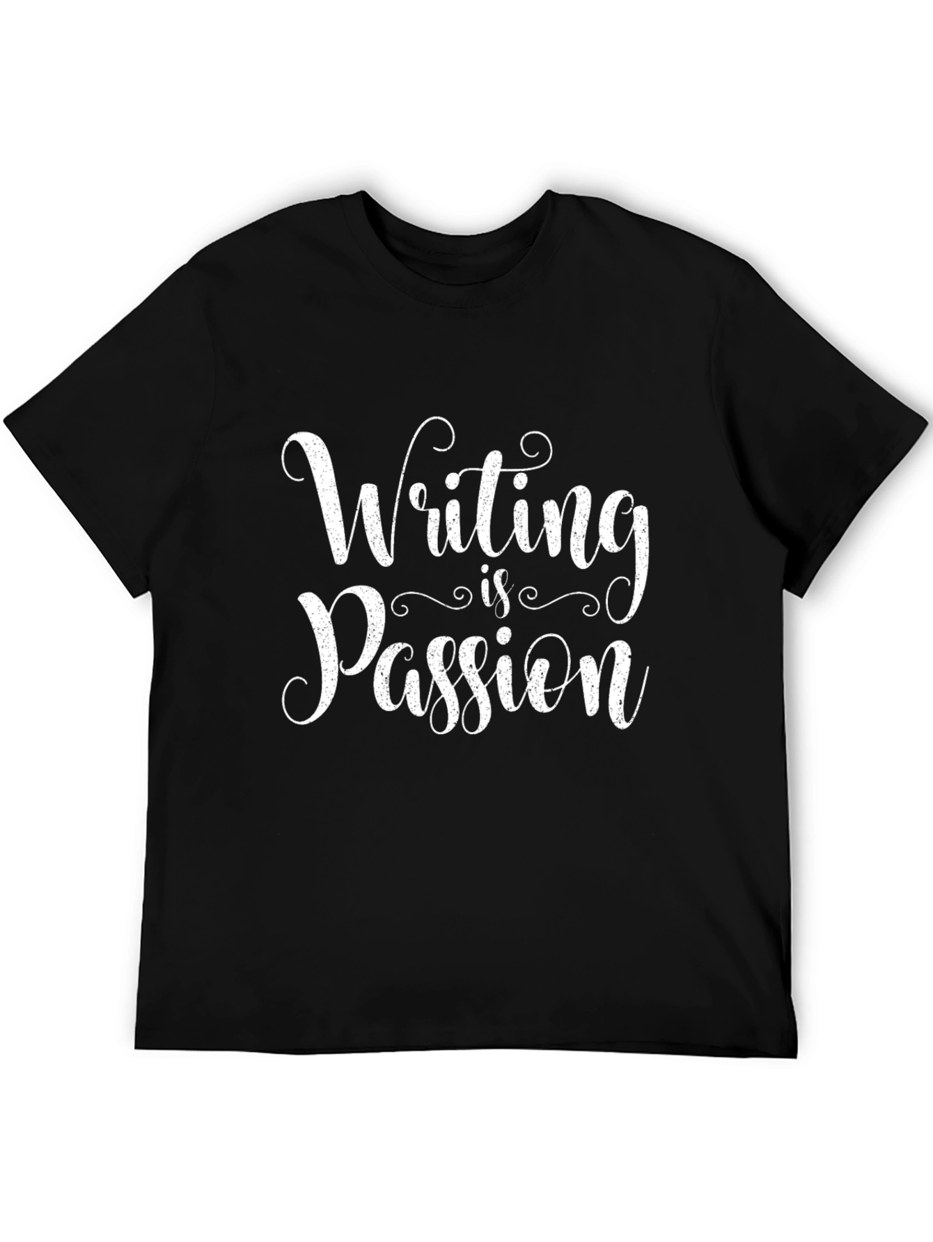 Writing is Passion T-Shirt - Black Cotton Tee