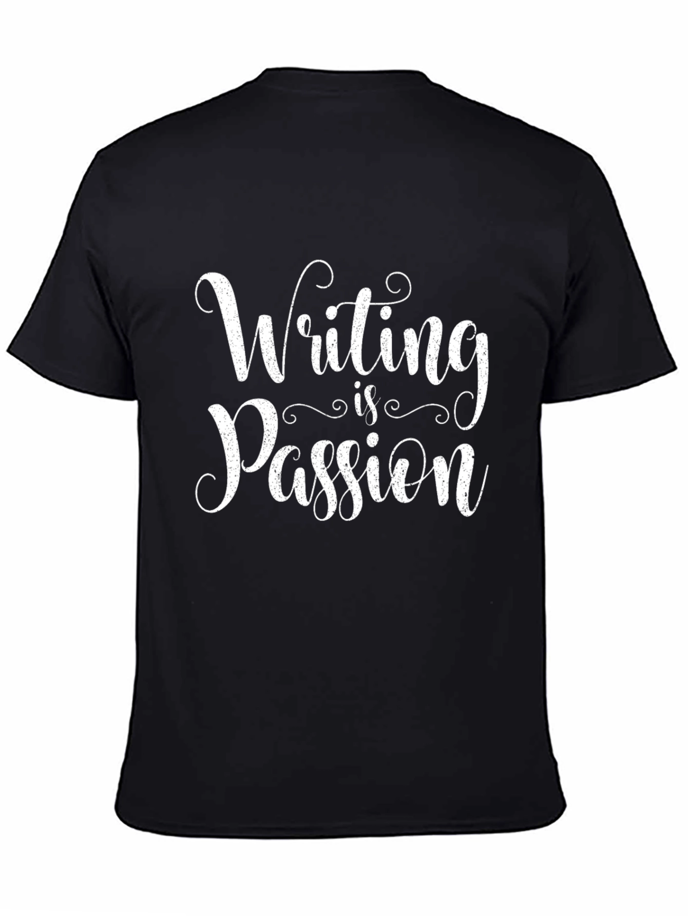 Writing is Passion T-Shirt - Black Cotton Tee