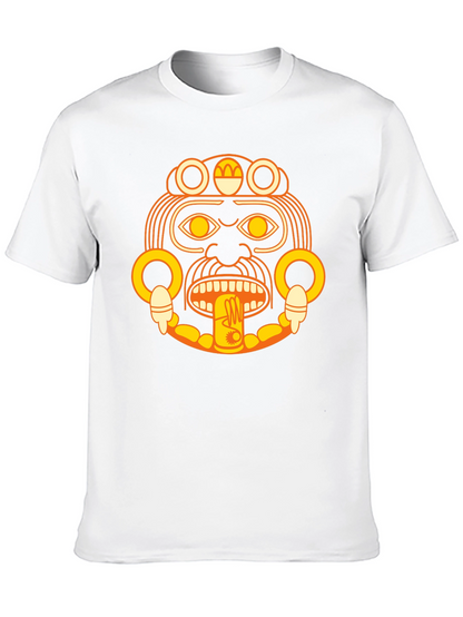 Aztec Sun God Graphic Black T-Shirt