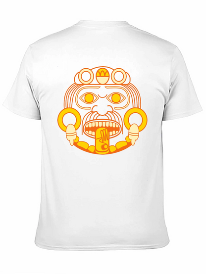 Aztec Sun God Graphic Black T-Shirt