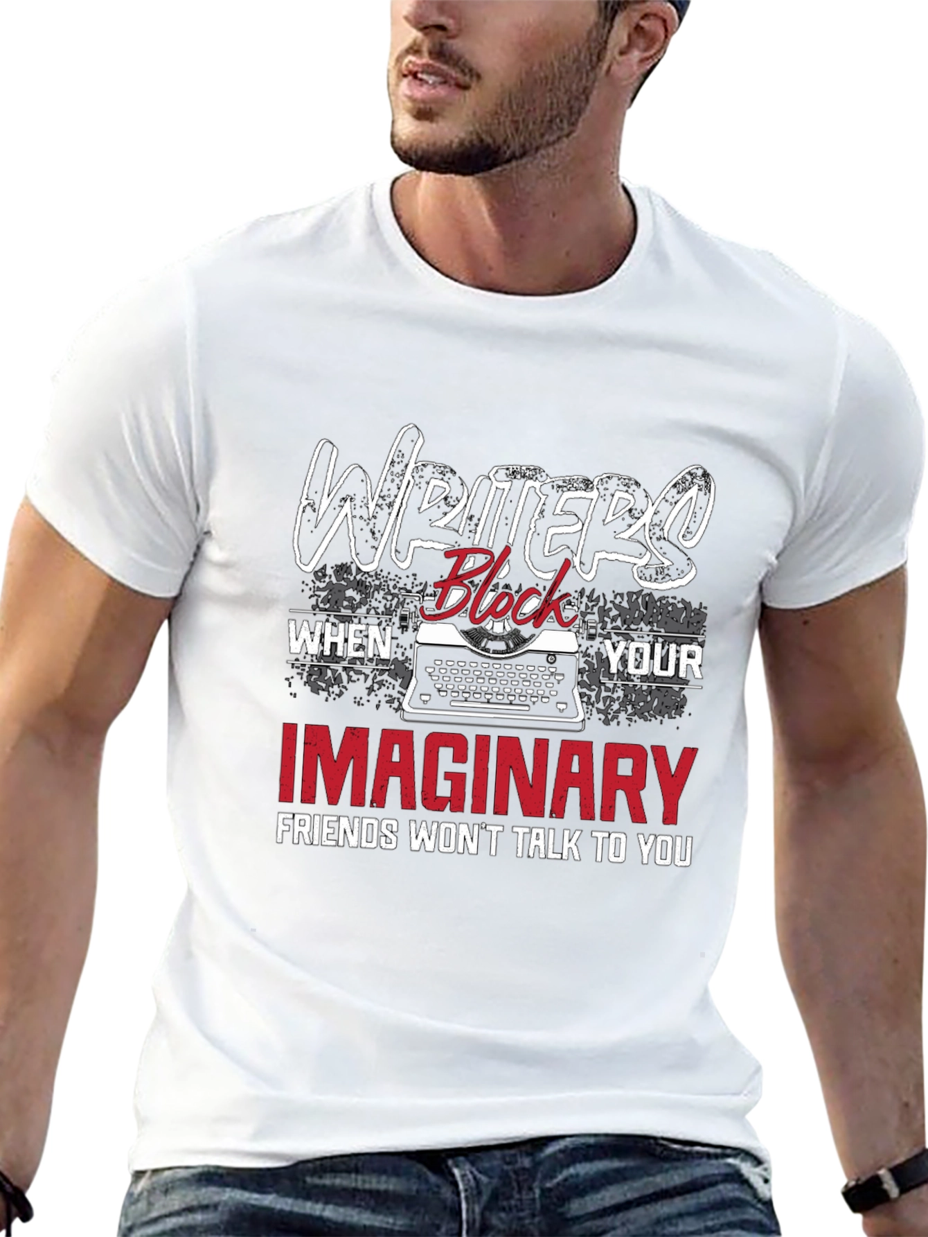 Writers Block T-Shirt - Funny Imaginary Friends Tee