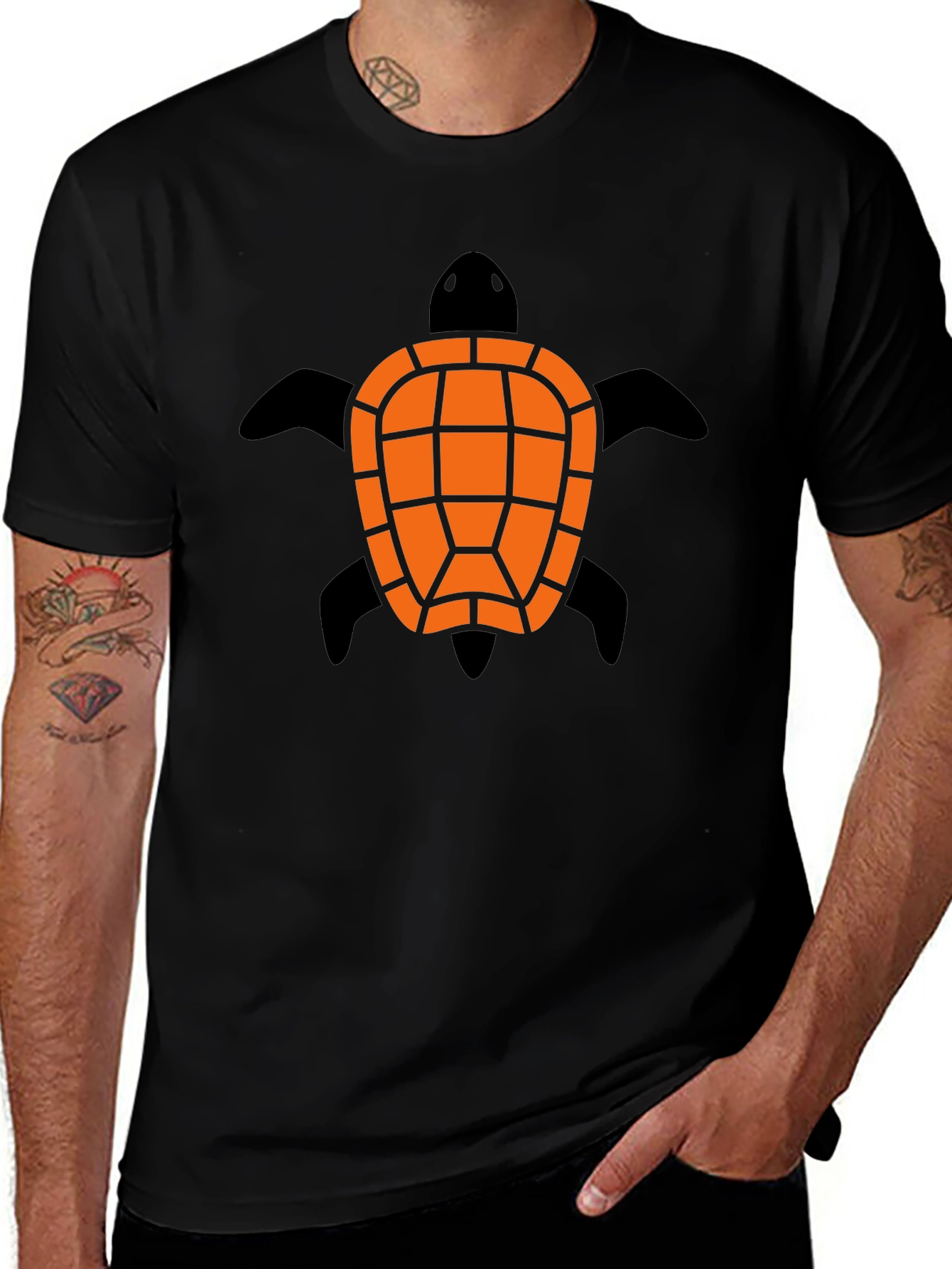 Turtle Graphic Black Tee