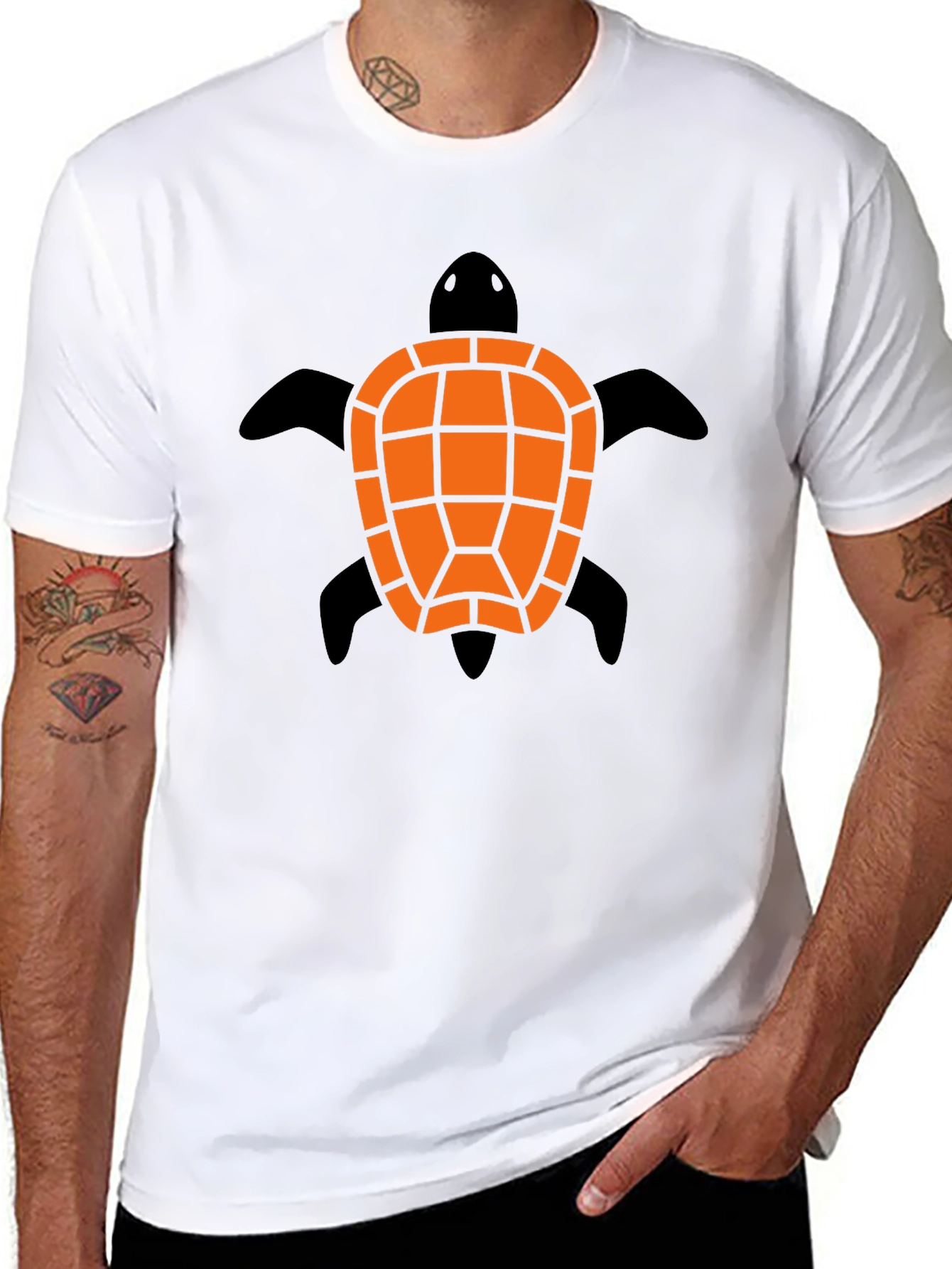 Turtle Graphic Black Tee