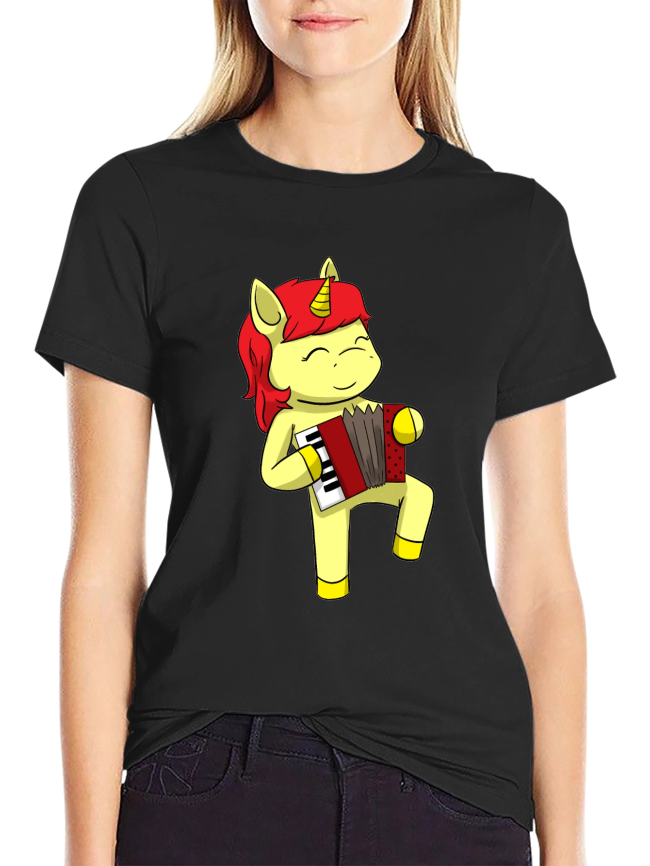 Unicorn Accordion Musician Graphic Tee
