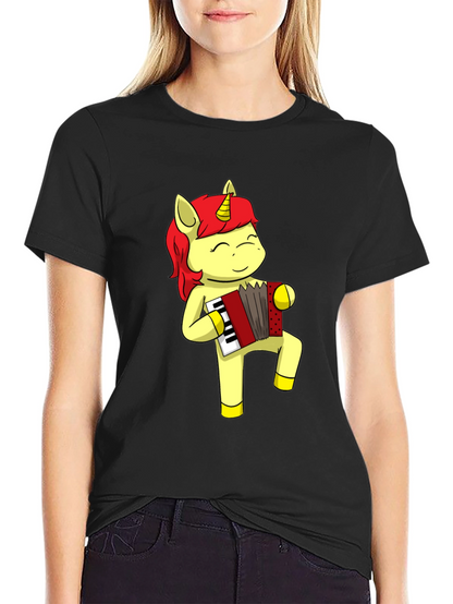 Unicorn Accordion Musician Graphic Tee