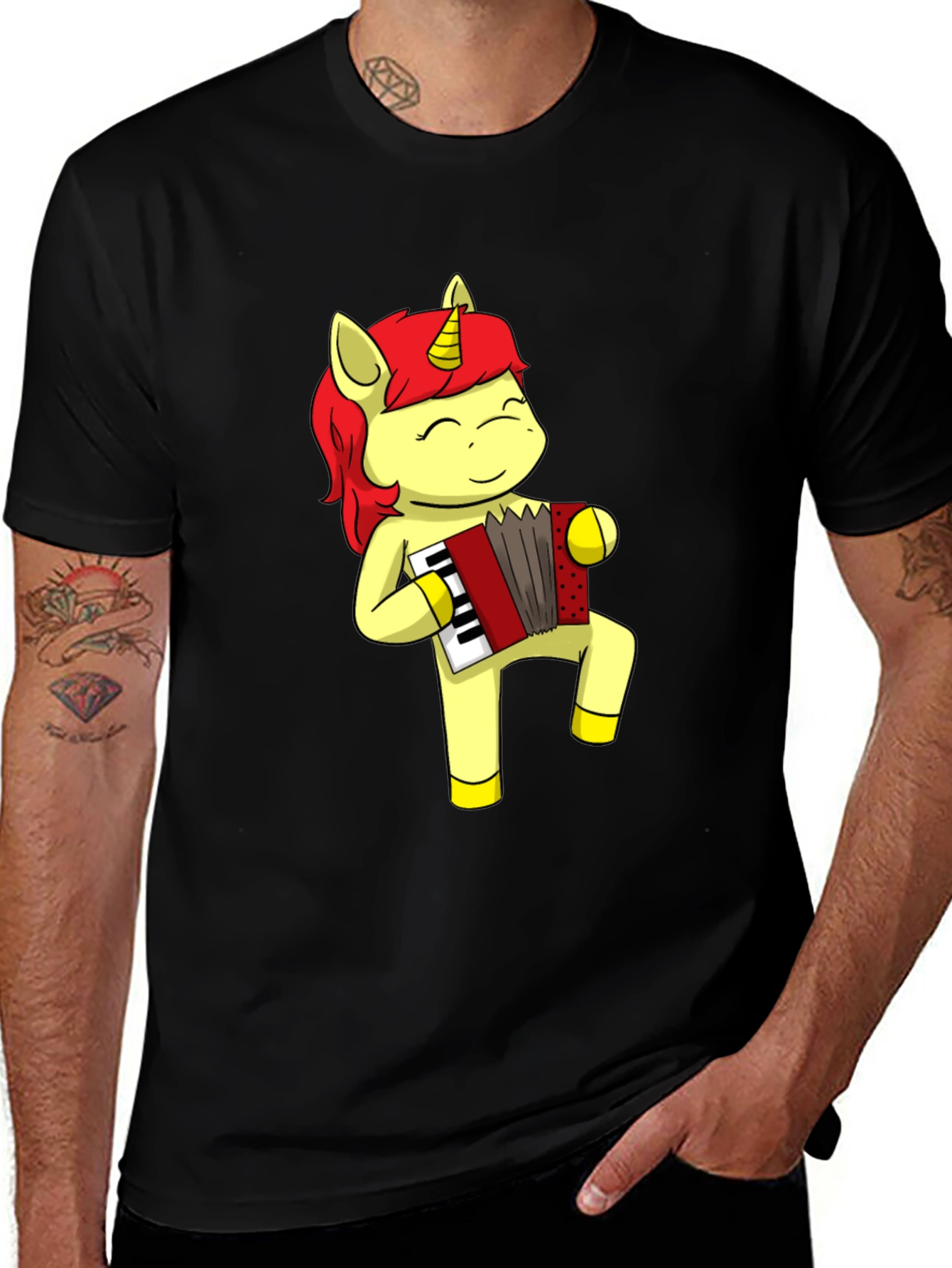 Unicorn Accordion Musician Graphic Tee