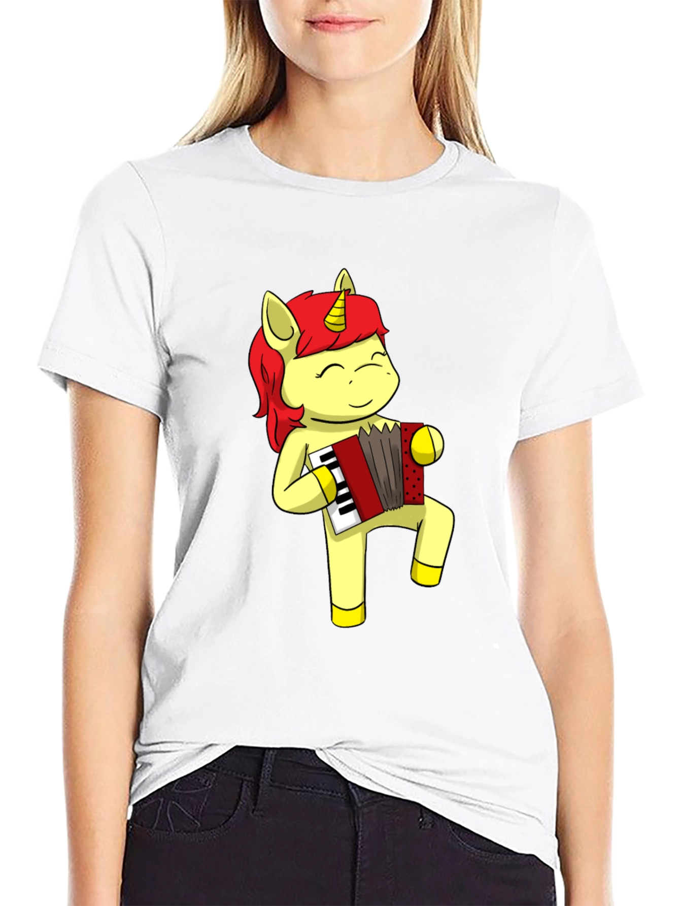 Unicorn Accordion Musician Graphic Tee