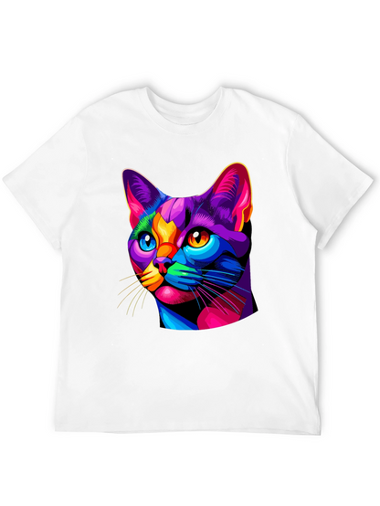 Vibrant Cat Graphic T-Shirt