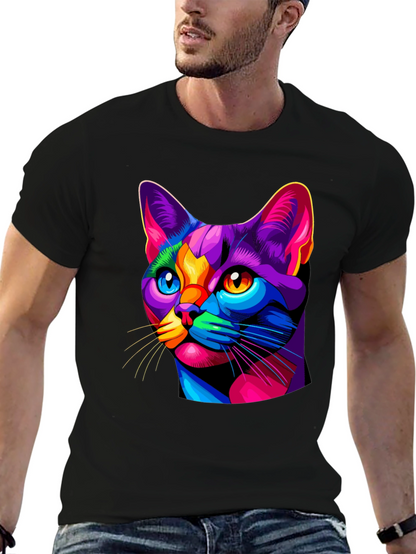 Vibrant Cat Graphic T-Shirt