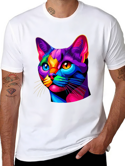 Vibrant Cat Graphic T-Shirt
