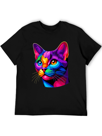 Vibrant Cat Graphic T-Shirt
