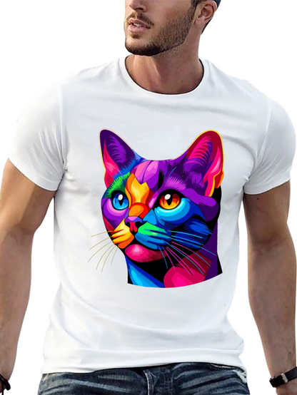 Vibrant Cat Graphic T-Shirt