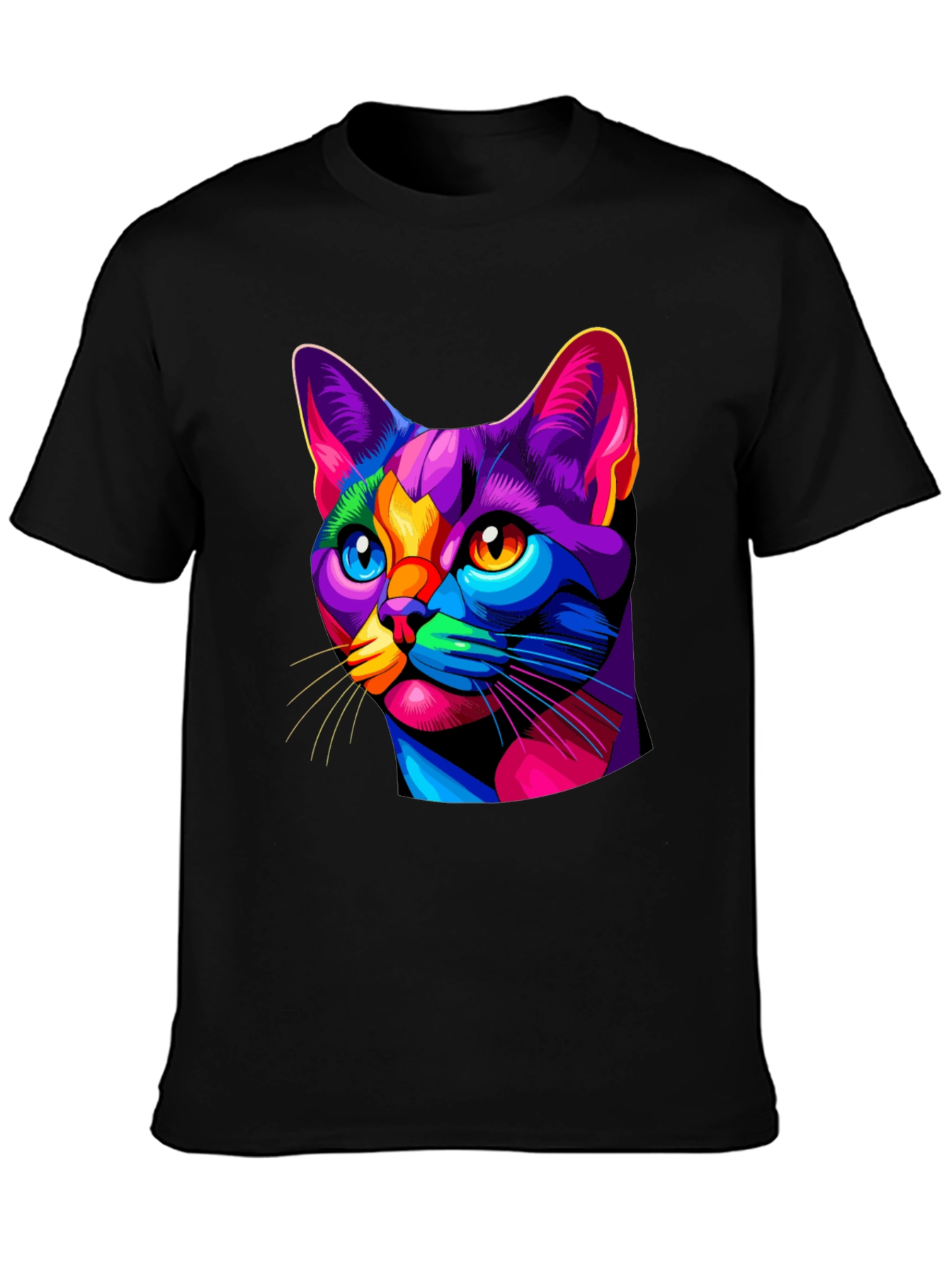 Vibrant Cat Graphic T-Shirt