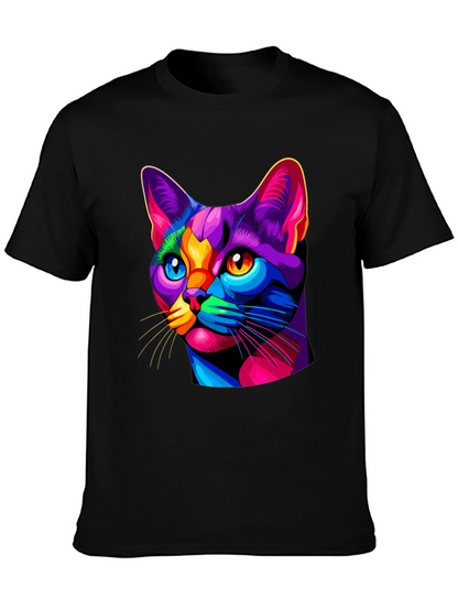 Vibrant Cat Graphic T-Shirt