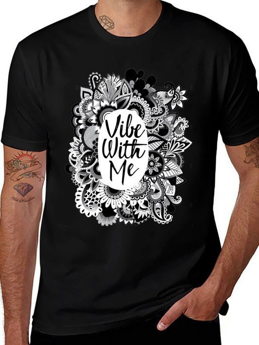 Vibe With Me Graphic Tee - Black Casual Comfort