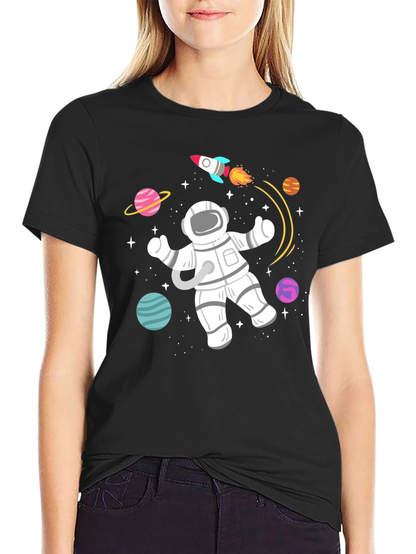 Space Explorer T-Shirt - Astronaut & Rocket Design
