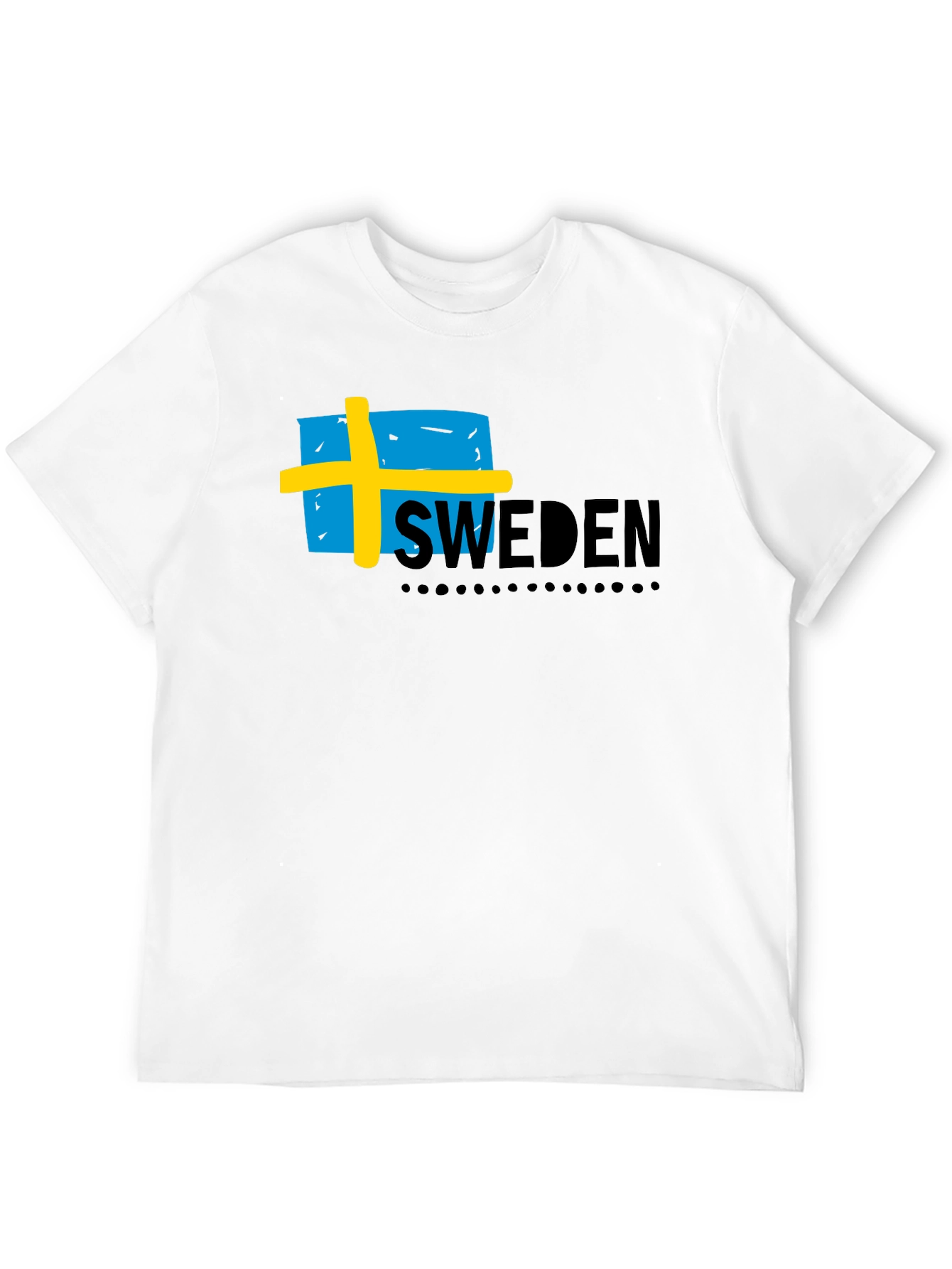 Sweden Flag Graphic Black T-Shirt