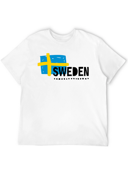 Sweden Flag Graphic Black T-Shirt