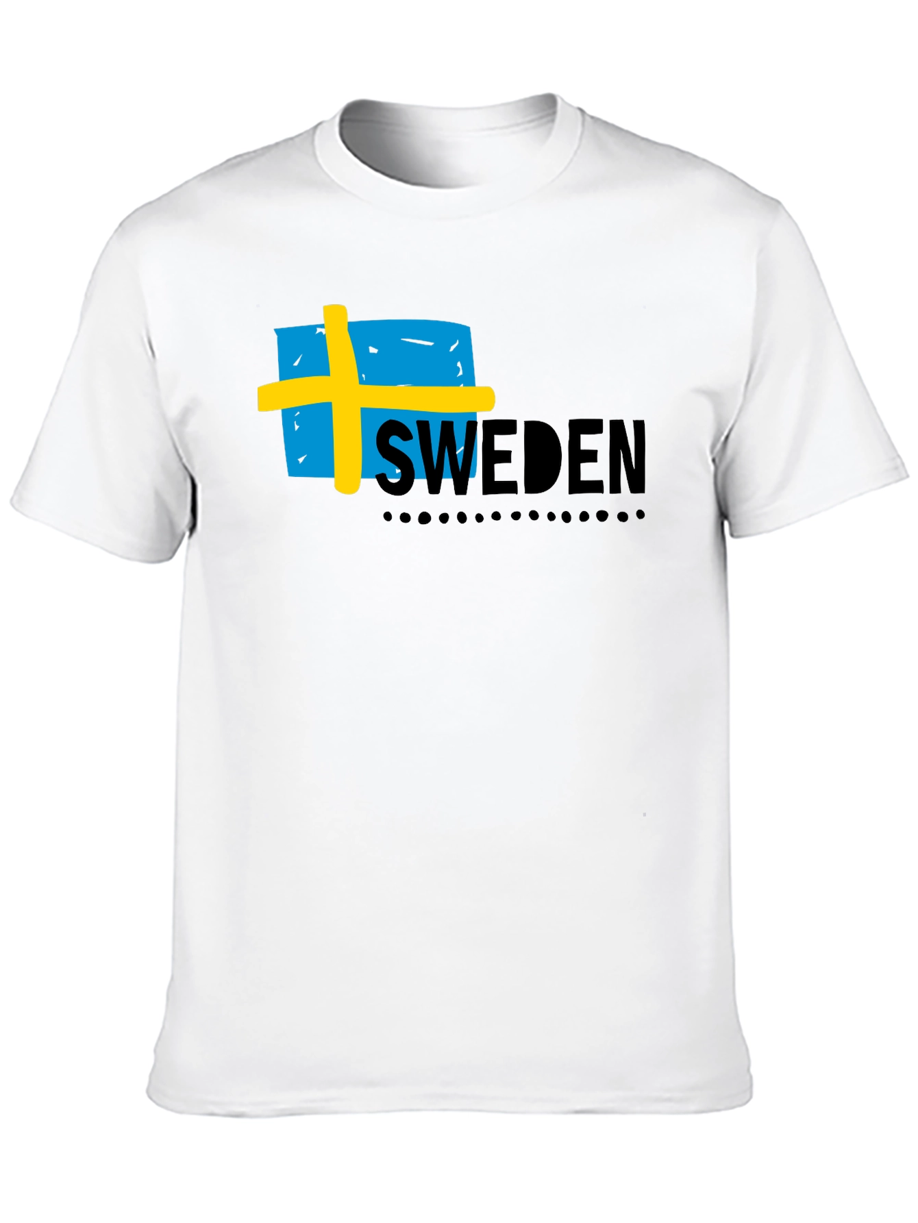 Sweden Flag Graphic Black T-Shirt