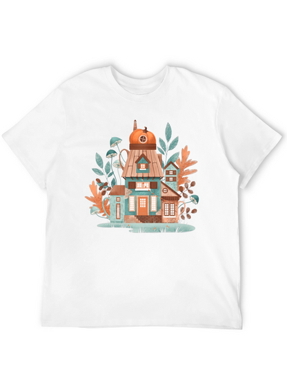 Whimsical House Black T-Shirt