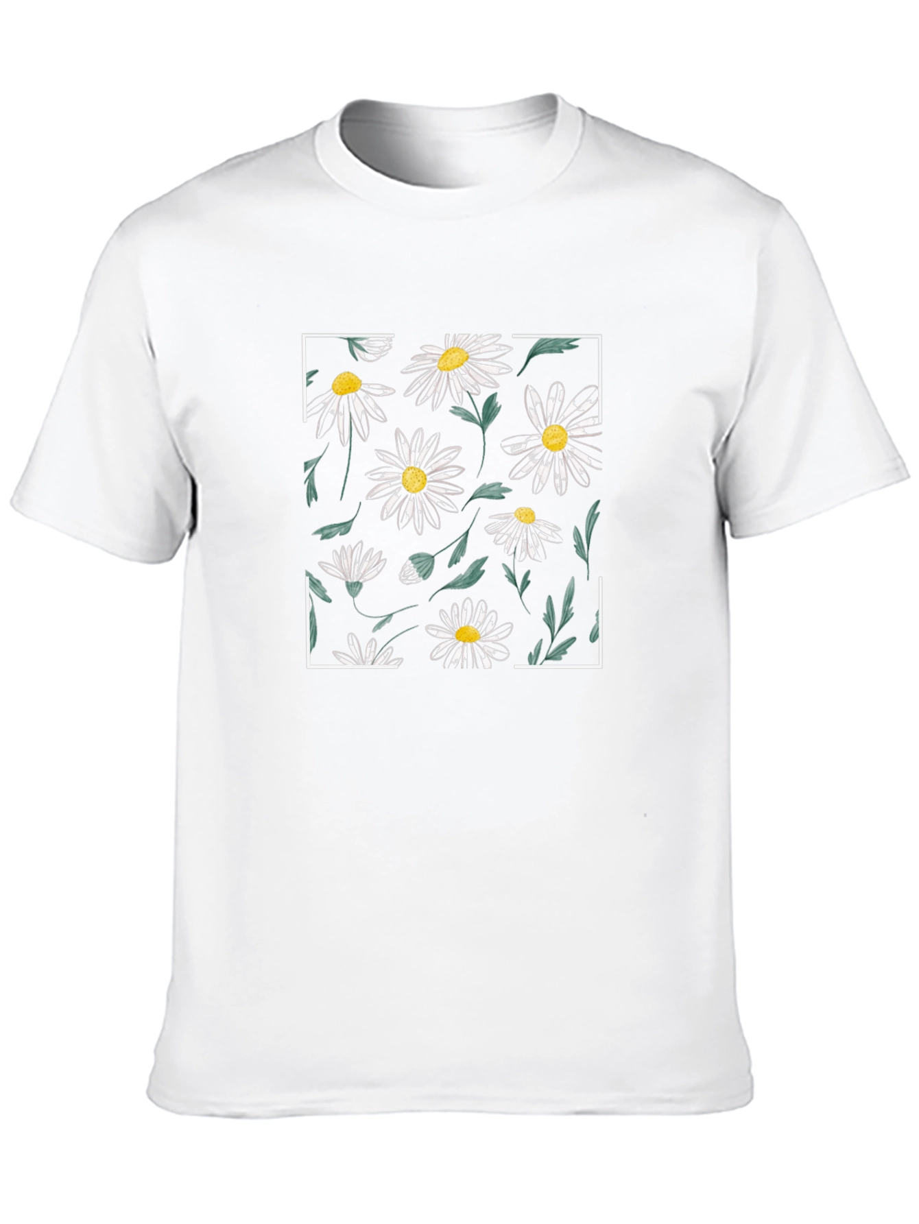 Black Daisy Flower Graphic Tee