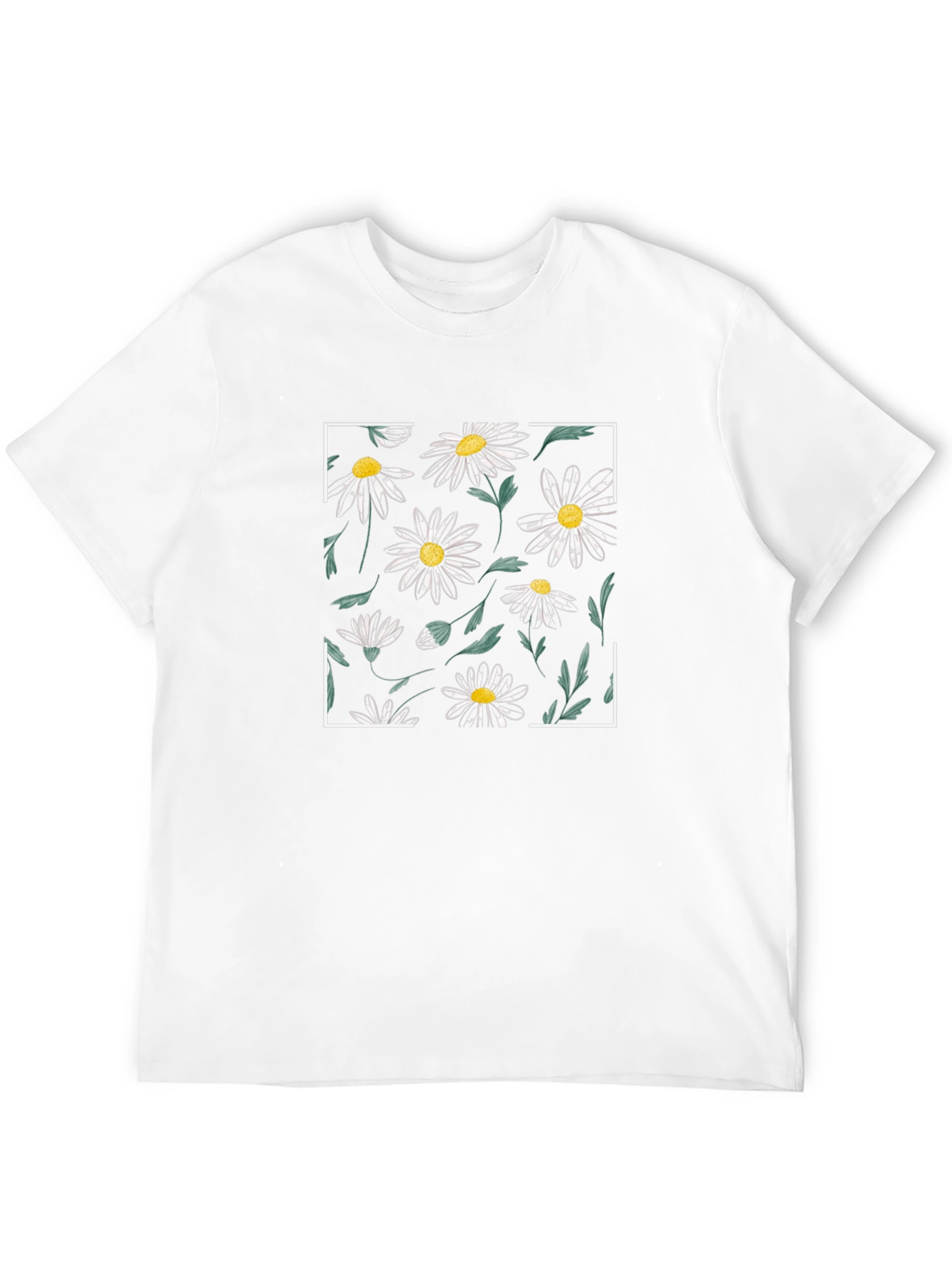 Black Daisy Flower Graphic Tee