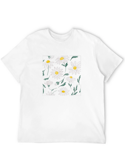 Black Daisy Flower Graphic Tee