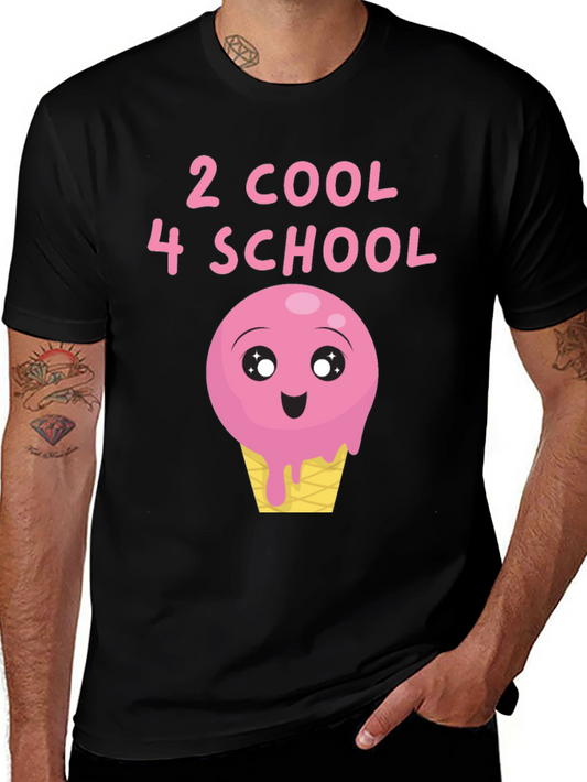 2 Cool 4 School Ice Cream Cone Graphic Tee - Black