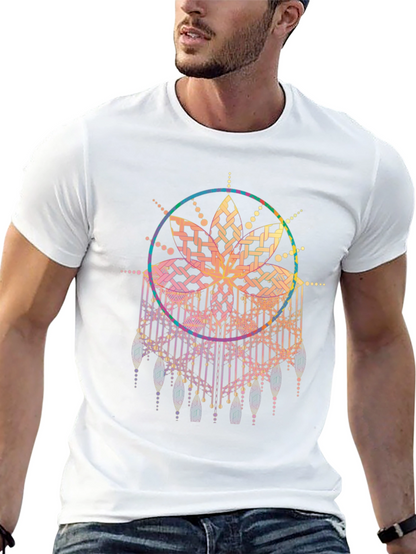 Boho Mandala Graphic Tee - Black Cotton Comfort