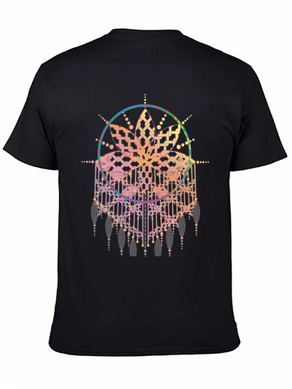 Boho Mandala Graphic Tee - Black Cotton Comfort